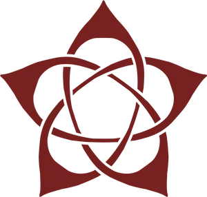 Abstract Red Pentagram Design PNG Image