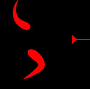 Abstract Red Swoosh Design PNG image with transparent background