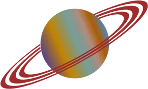 Abstract Ringed Planet Illustration PNG Image