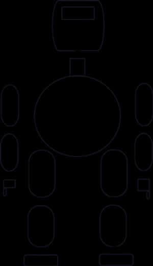 Abstract Robot Silhouette Outline PNG image with transparent background