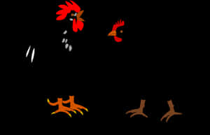 Abstract Rooster Parts Illustration PNG image with transparent background