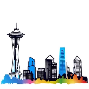 Abstract Seattle Skyline Graphic Png Vpi PNG Image