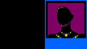 Abstract Silhouettewith Colorful Necklace PNG