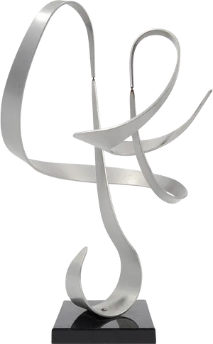 Abstract Silver Sculpture PNG Image