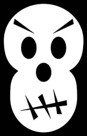 Abstract Skull Icon Blackand White PNG image with transparent background