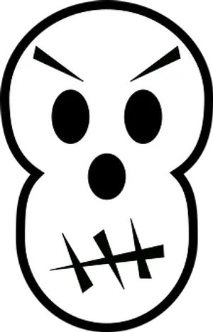 Abstract Skull Icon Blackand White PNG Image