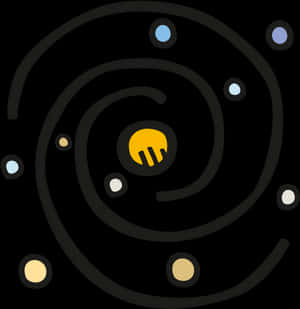 Abstract Solar System Graphic PNG image with transparent background