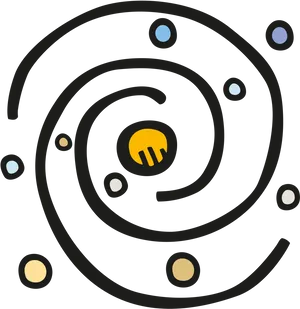 Abstract Solar System Graphic PNG Image