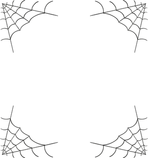 Abstract Spider Web Corners Design PNG Image