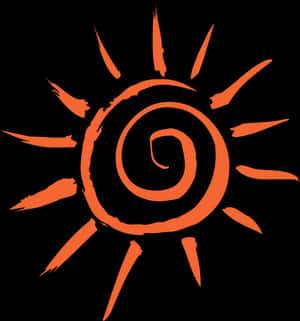 Abstract Sun Symbol Orangeon Black PNG image with transparent background