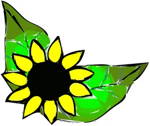 Abstract Sunflower Artwork PNG Image