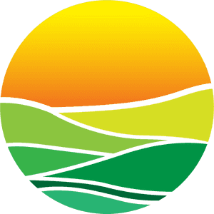Abstract Sunset Oasis Landscape PNG image with transparent background