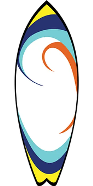 Abstract Surfboard Design PNG Image