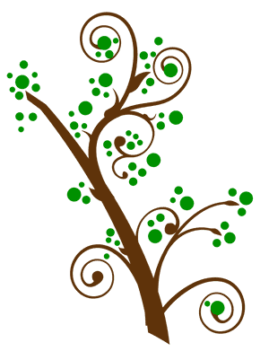 Abstract Swirl Tree Design PNG image with transparent background