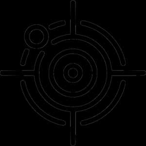 Abstract Target Design Blackand White PNG image with transparent background