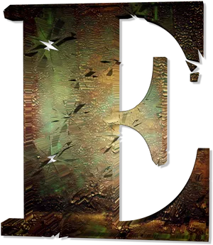 Abstract Textured Letter E PNG Image