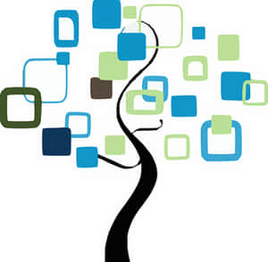 Abstract Treewith Colorful Rectangles PNG with transparent background