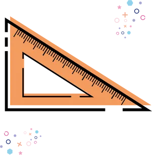 Abstract Triangle Ruler Design PNG Image