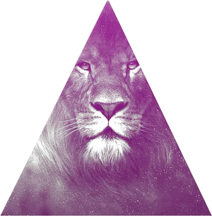 Abstract Triangular Purple Lion PNG Image