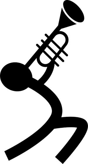 Musician Playing A Trumpet - Stick Figure Playing Trumpet, HD Png Download PNG with transparent background