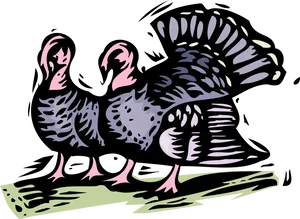 Abstract Turkeys Artwork PNG Image