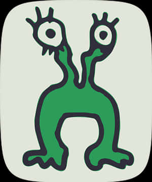 Abstract Two Headed Alien Illustration PNG image with transparent background