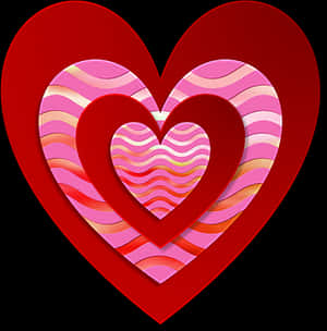 Abstract Valentine Hearts Design PNG image with transparent background