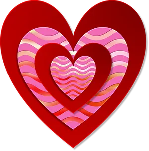 Abstract Valentine Hearts Design PNG Image