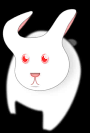 Abstract White Rabbit Illustration PNG image with transparent background