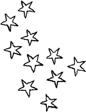 Abstract White Starson Black Background PNG Image