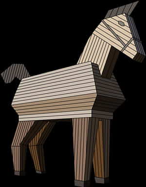 Abstract Wooden Horse Illustration PNG image with transparent background
