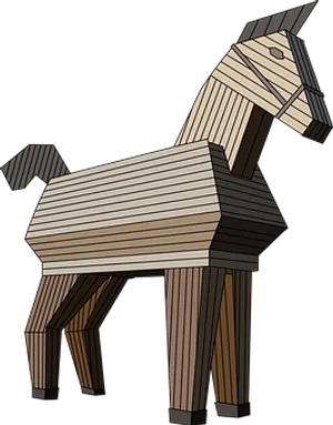 Abstract Wooden Horse Illustration PNG Image