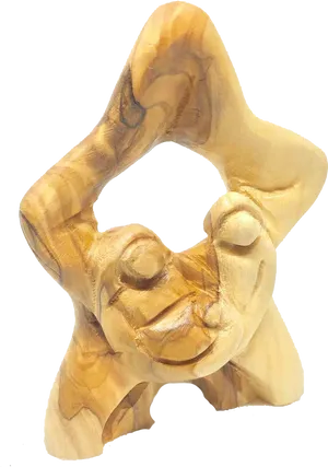 Abstract Wooden Sculpture Art Piece PNG Image