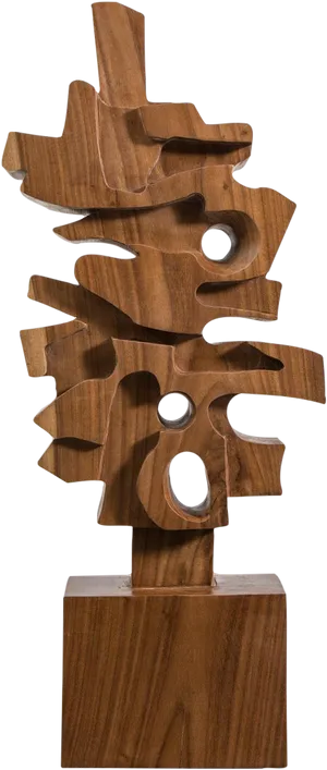 Abstract Wooden Sculpture PNG Image