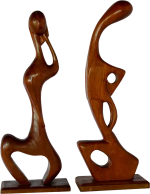 Abstract Wooden Sculptures PNG Image