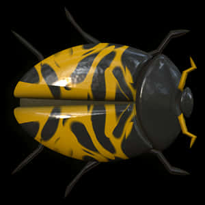 Abstract Yellow Black Ladybug Design PNG image with transparent background