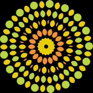 Abstract Yellow Orange Mandala Art PNG image with transparent background