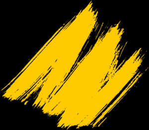 Abstract Yellow Paint Strokeon Black Background PNG