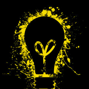Abstract Yellow Splash Lightbulb PNG image with transparent background