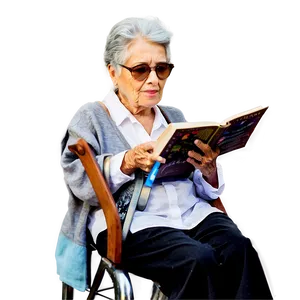 Abuela Reading A Book Png 06292024 PNG Image