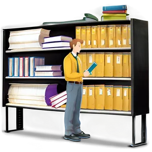 Academic Books On Shelf Png Aeh46 PNG Image