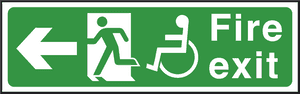 Disability Fire Exit Sign'Title='arrow Left - Fire Exit Signs, HD Png Download PNG with transparent background