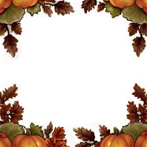 Acorn And Oak Thanksgiving Border Png Qxj PNG Image