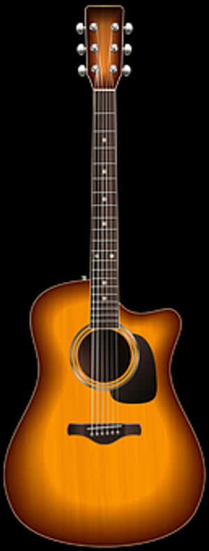 Acoustic Guitar Sunburst Finish PNG image with transparent background