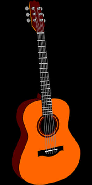 Acoustic Guitar Vector Illustration PNG image with transparent background