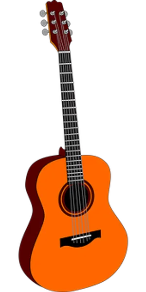 Acoustic Guitar Vector Illustration PNG Image