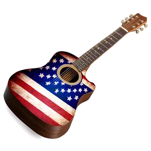 Acoustic Guitar With American Flag Png Rla40 PNG Image