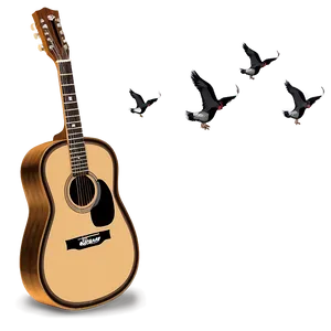 Acoustic Guitar With Bird Png Mfc34 PNG Image