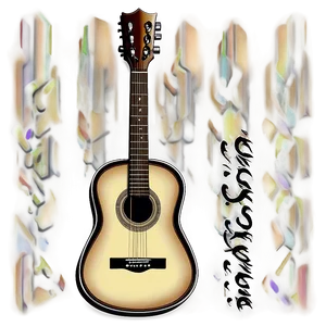 Acoustic Guitar With Cat Png 06122024 PNG Image