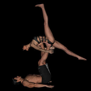 Acrobatic Duo Performance PNG image with transparent background